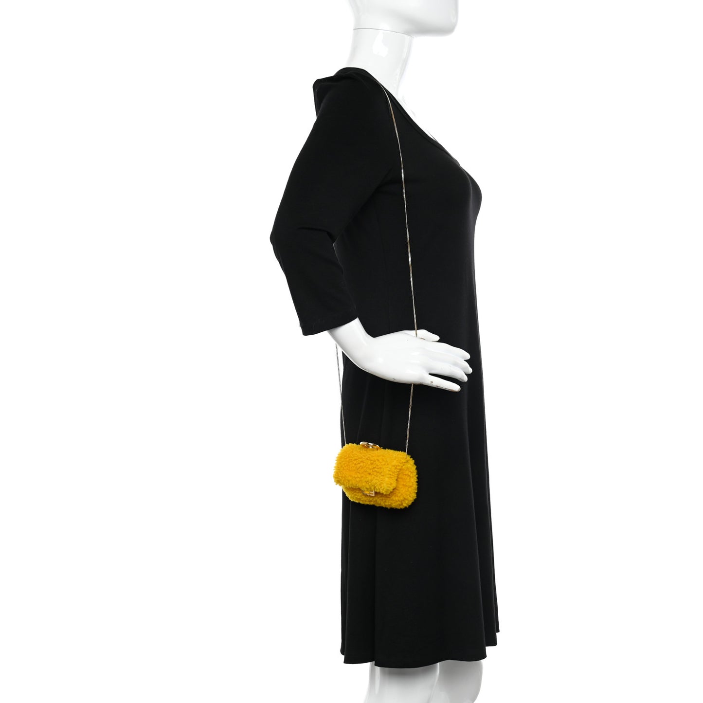 Shearling Vitello Grace Nano Baguette Charm Narciso