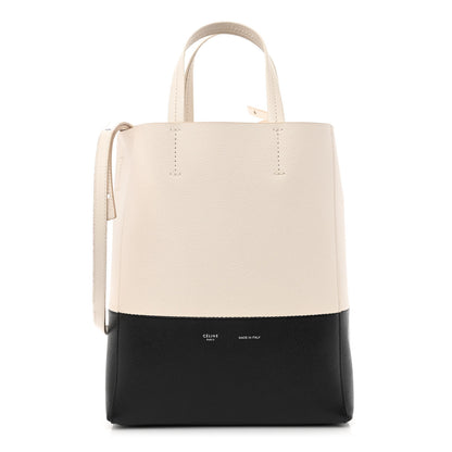Celine Grained Calfskin Small Vertical Bi-Cabas Cream Black 1 of 10