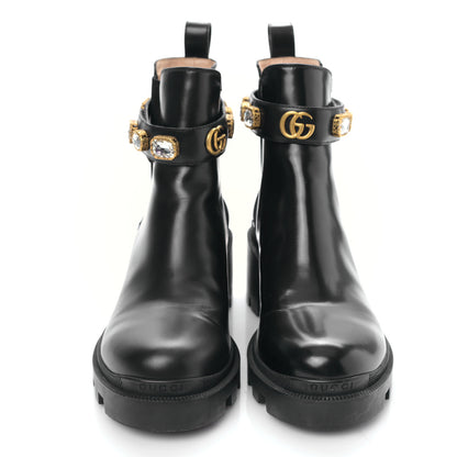 Gucci Calfskin Crystal GG Trip Chelsea Ankle Boots 39 Black 2 of 8