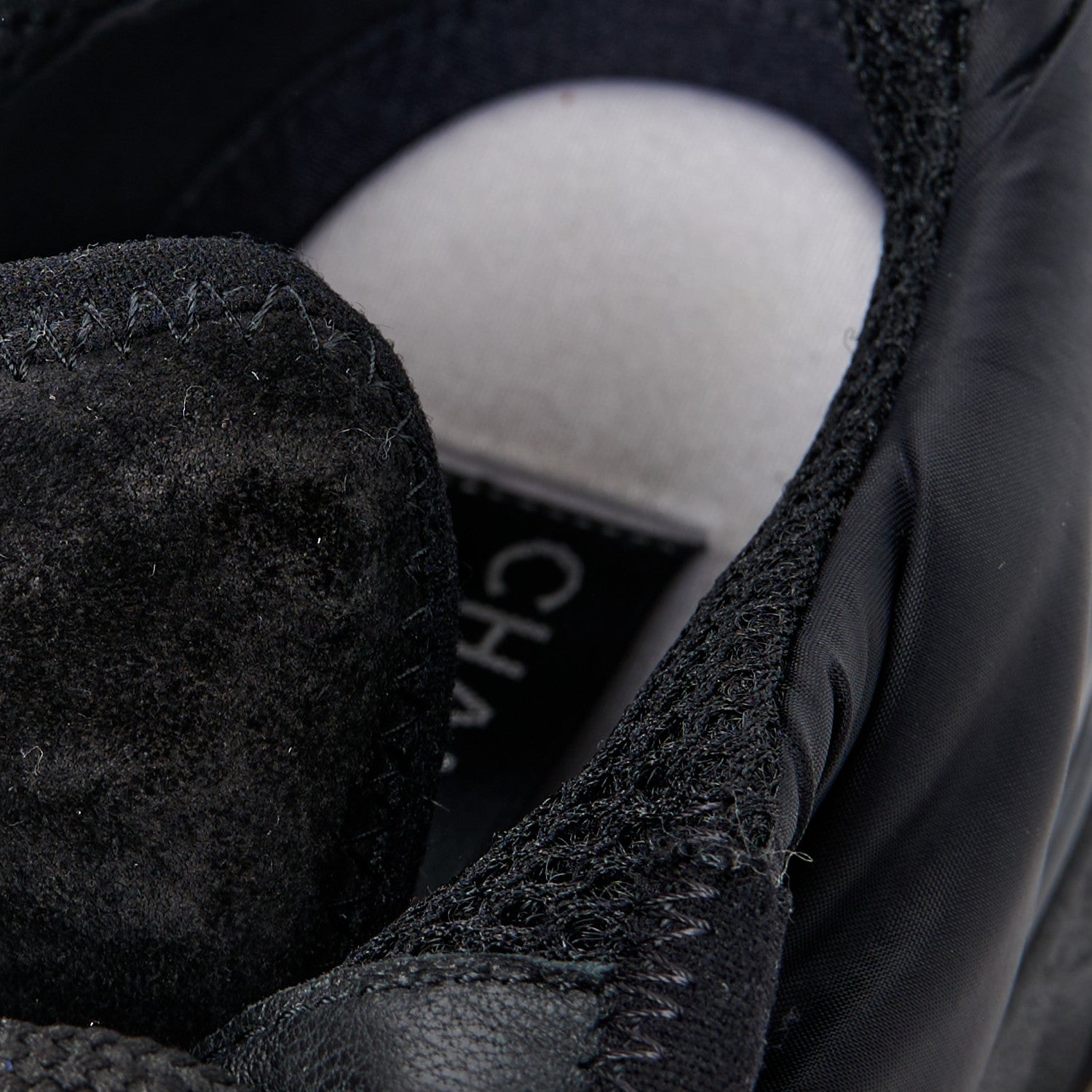Chanel Nylon Suede Calfskin CC Sneakers 41 Black 7 of 10