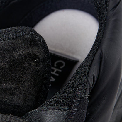 Chanel Nylon Suede Calfskin CC Sneakers 41 Black 7 of 10