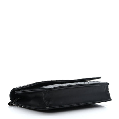 Chanel Lambskin Chevron Quilted Wallet On Chain WOC So Black 4 of 10