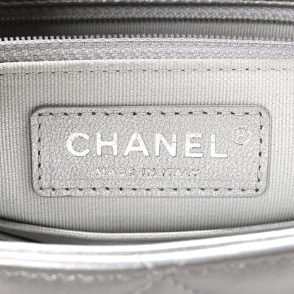 Chanel Metallic Lambskin Quilted Mini Maxi CC Flap Argent 6 of 11