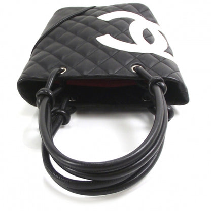 Chanel Calfskin Quilted Small Cambon Tote Black White 6 of 12