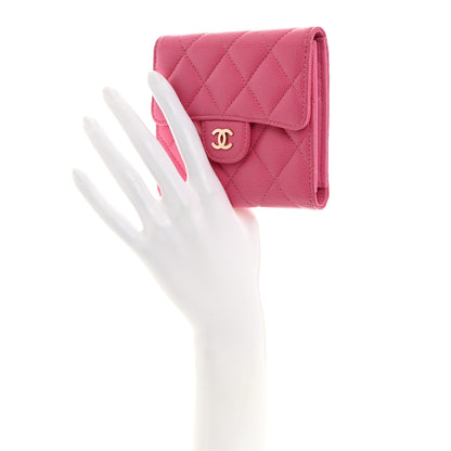 Chanel Caviar Quilted Compact Flap Wallet Pink 2 of 8