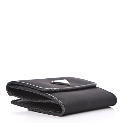 Prada Tessuto Nylon Vela Saffiano Wallet Black 4 of 11