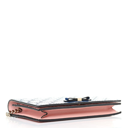 Gucci Guccissima Signature Bi-Color Bowy Chain Wallet Blue Dark Cipria 3 of 4