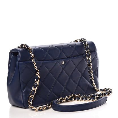 Chanel Lambskin Quilted Resin Bi-Color Chain Flap Bag Navy 3 of 11