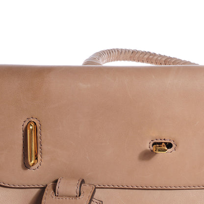 Gucci Leather Handmade Large Top Handle Bag Taupe 6 of 11