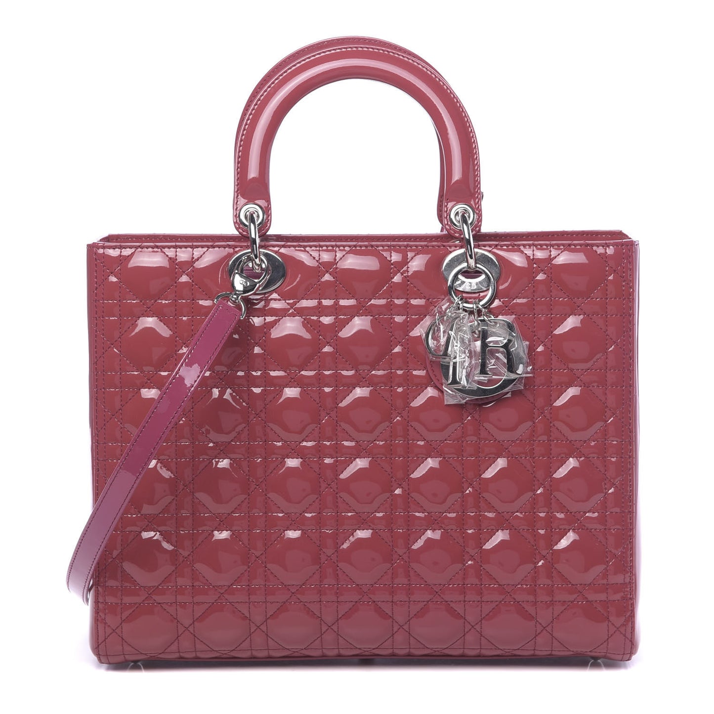 Patent Cannage Large Lady Dior Pink
