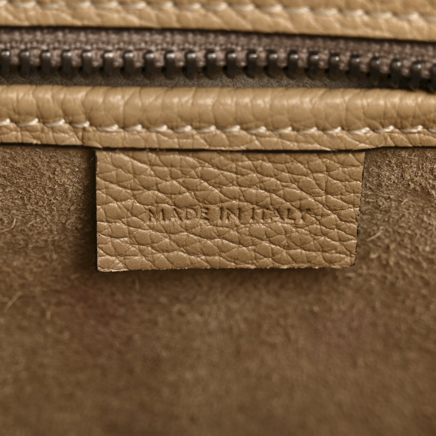 Drummed Calfskin Nano Luggage Dune