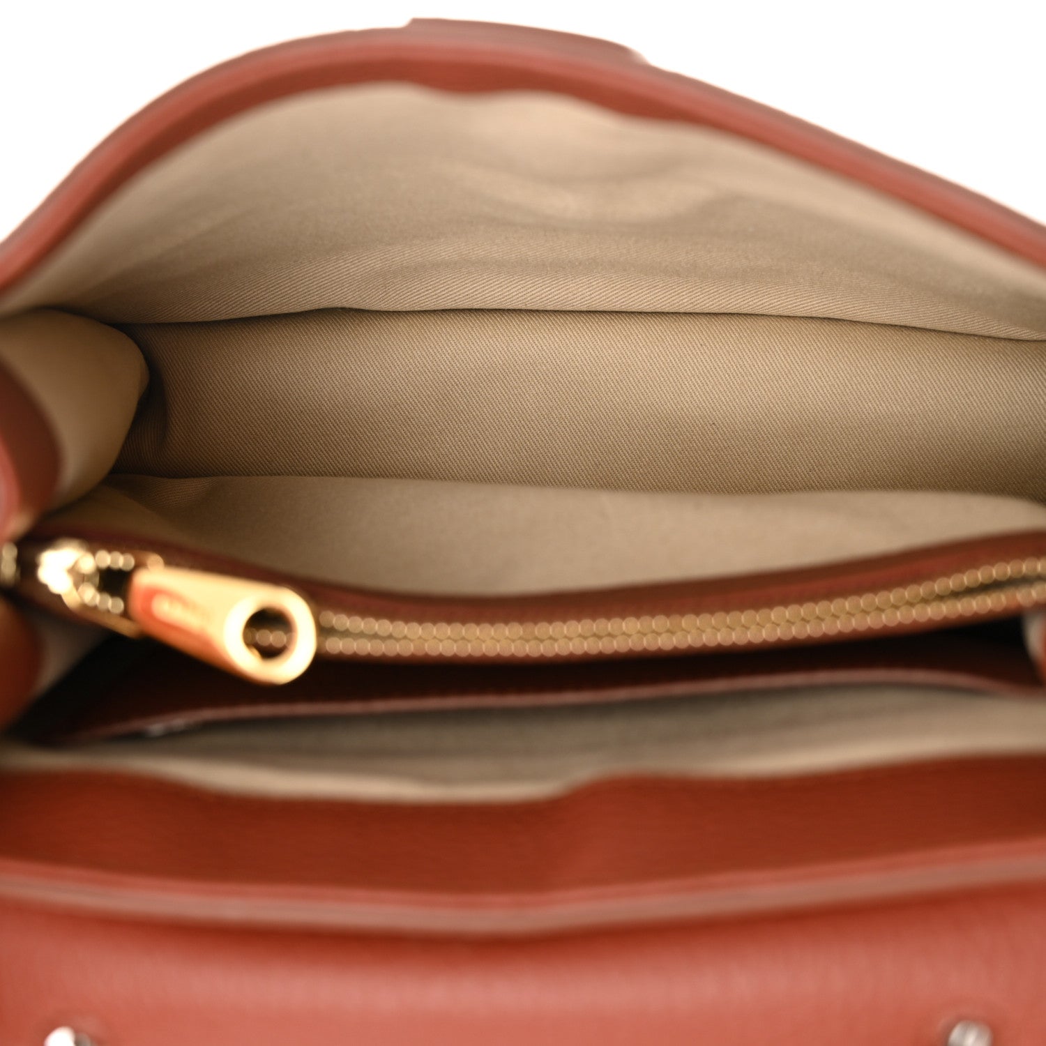 Chloe Shiny Grained Calfskin Medium Aby Day Shoulder Bag Sepia Brown 5 of 10