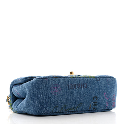 Chanel Denim Quilted Mini Denim Mood Rectangular Flap Blue Multicolor 4 of 10