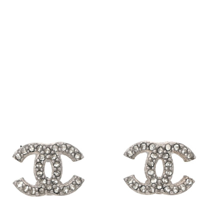 Chanel Crystal Mini Timeless CC Earrings Silver 1 of 5