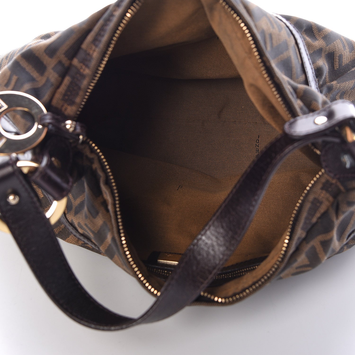 Fendi Zucca Cuoio Lucido Chef Hobo Tobacco Moro 5 of 10