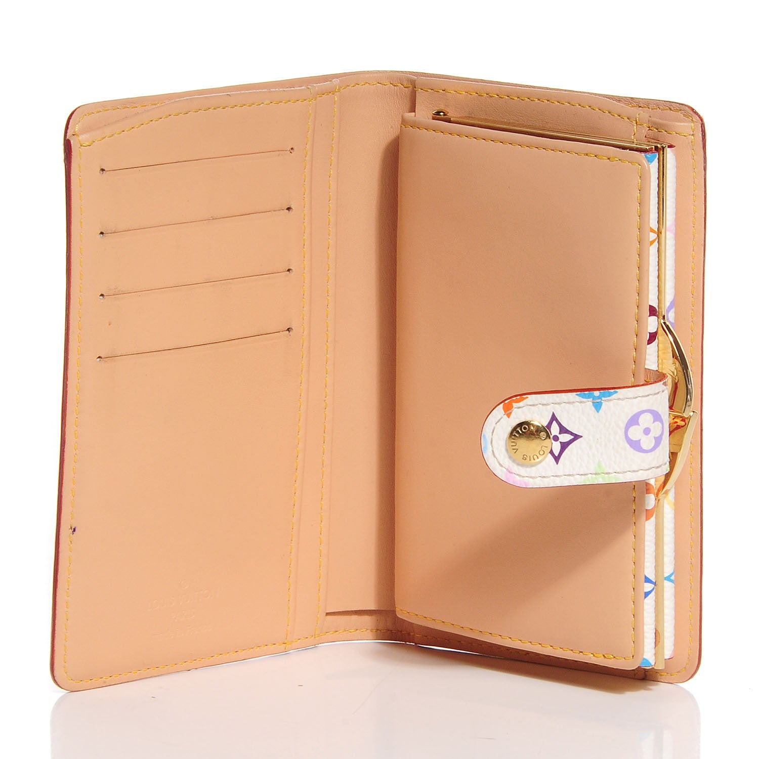 Louis Vuitton Monogram Multicolor French Purse Wallet White 5 of 7