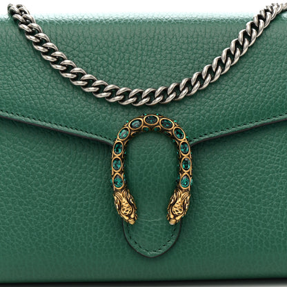 Gucci Calfskin Mini Dionysus Chain Wallet Emerald 9 of 11