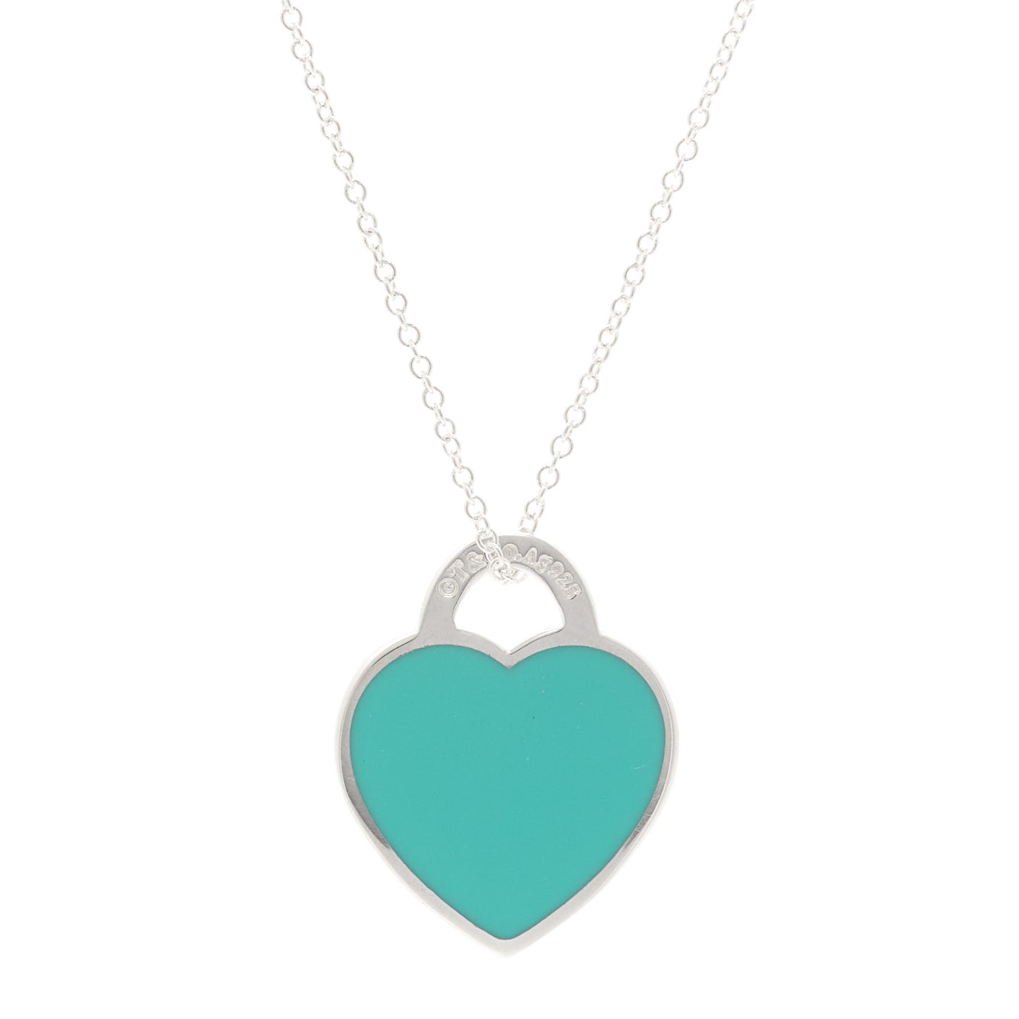 Sterling Silver Enamel Small Return to Tiffany Heart Pendant Necklace Blue
