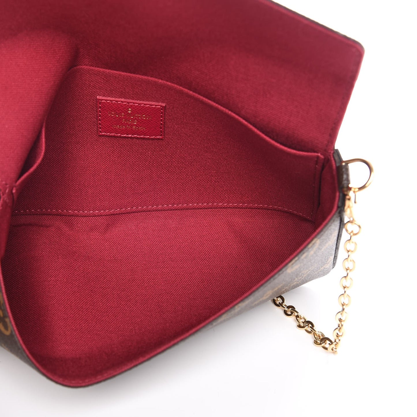 Monogram Pochette Felicie Chain Wallet Fuchsia
