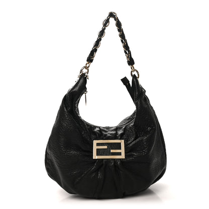 Fendi Crinkled Lambskin Mia Hobo Black 1 of 12