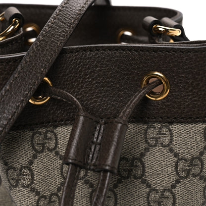 Gucci GG Supreme Monogram Web Mini Ophidia Bucket Bag Brown 8 of 10
