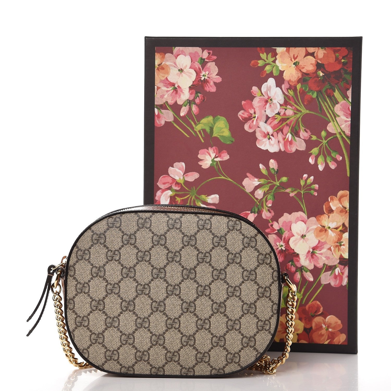 Gucci GG Supreme Monogram Cuoio Toscano Mini Chain Shoulder Bag Beige Ebony Cuir 8 of 8