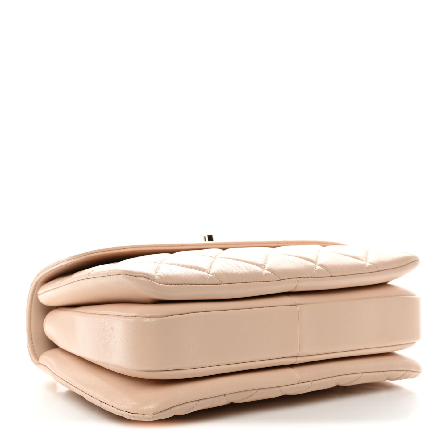 Lambskin Quilted Small Trendy CC Dual Handle Flap Bag Beige