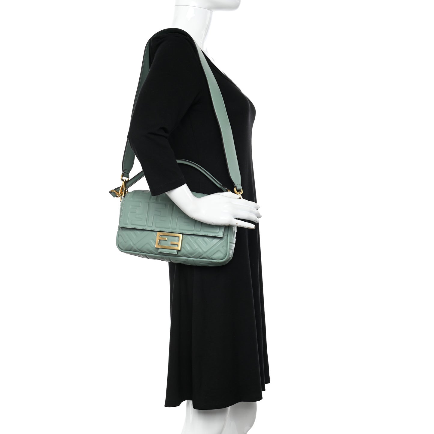 Nappa FF 1974 Embossed Baguette Menta