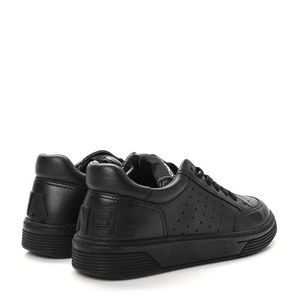 Chanel Calfskin CC Womens Sneakers 37.5 Black 5 of 10