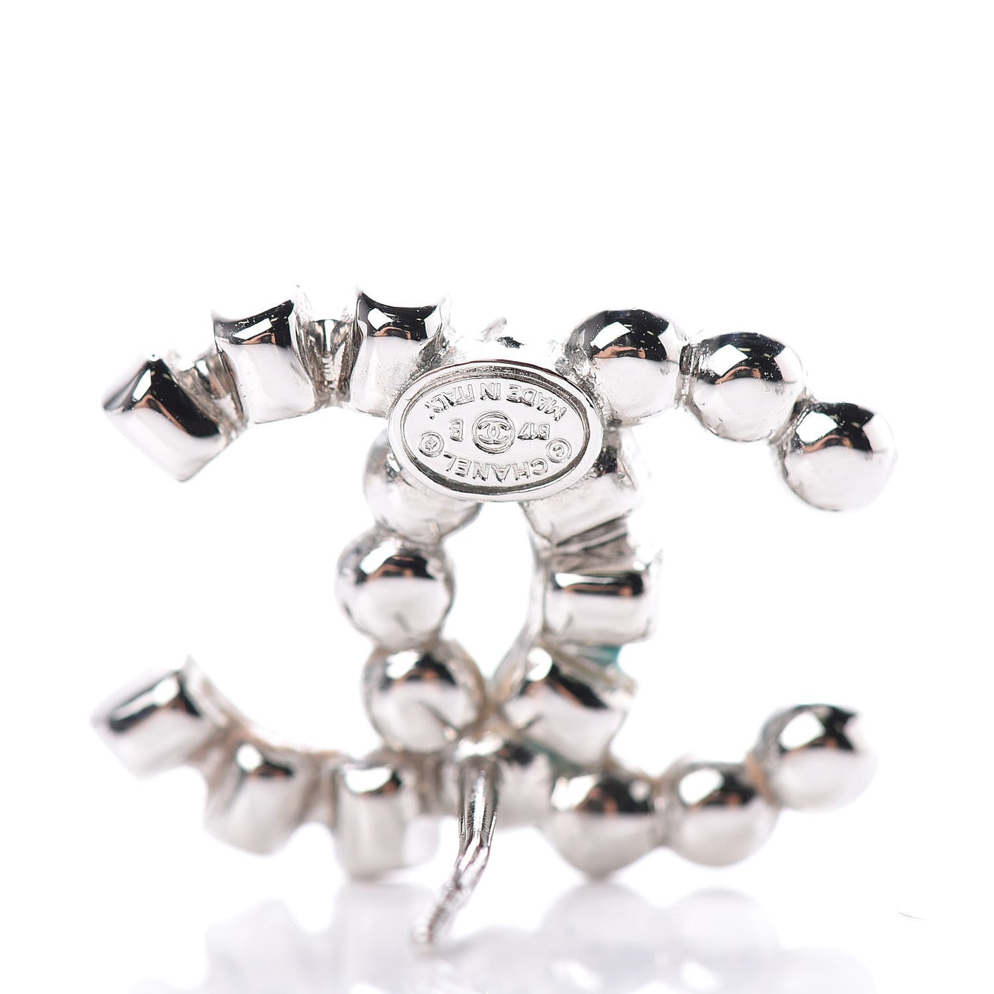 Baguette Crystal CC Earrings Silver