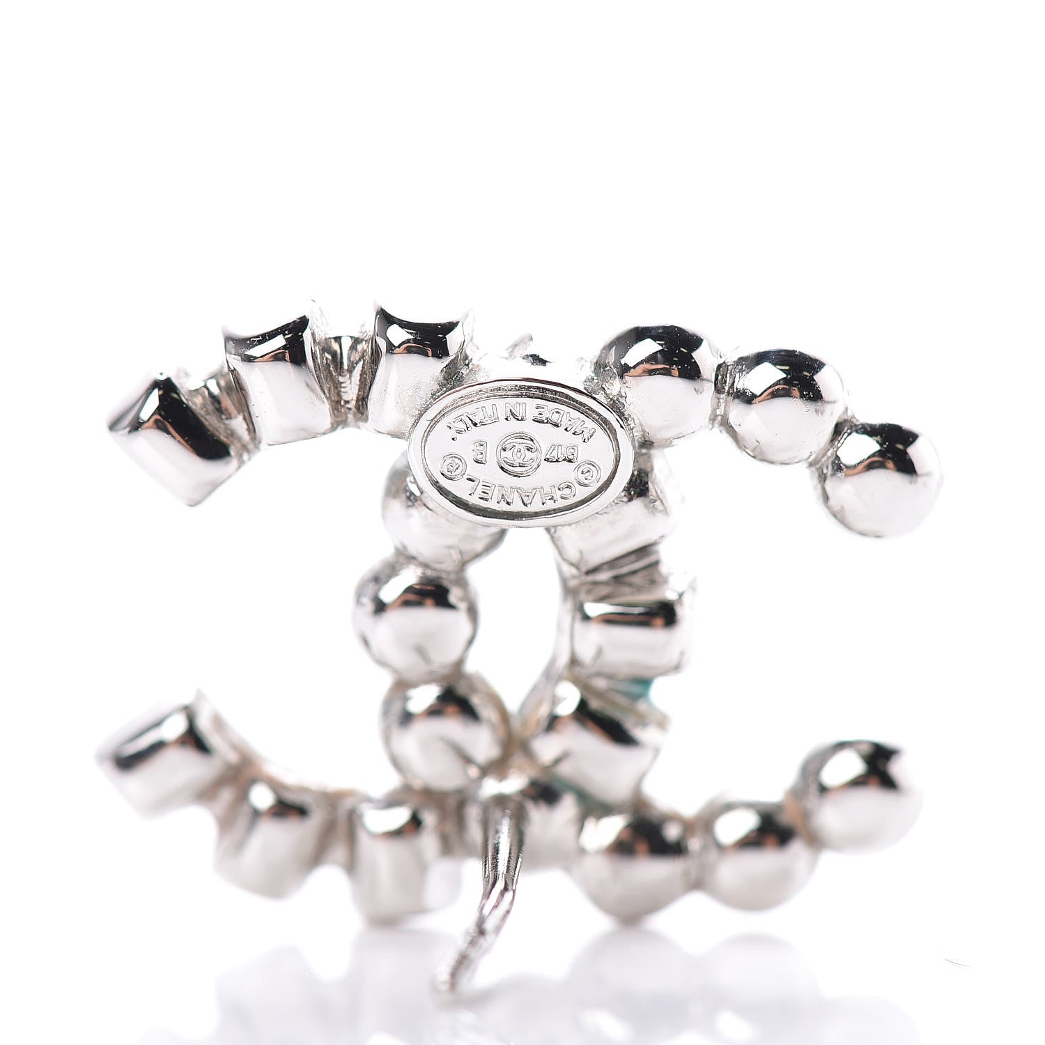 Chanel Baguette Crystal CC Earrings Silver 4 of 5