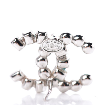 Chanel Baguette Crystal CC Earrings Silver 4 of 5