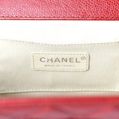 Chanel Caviar Quilted CC Clutch Red 8 of 14