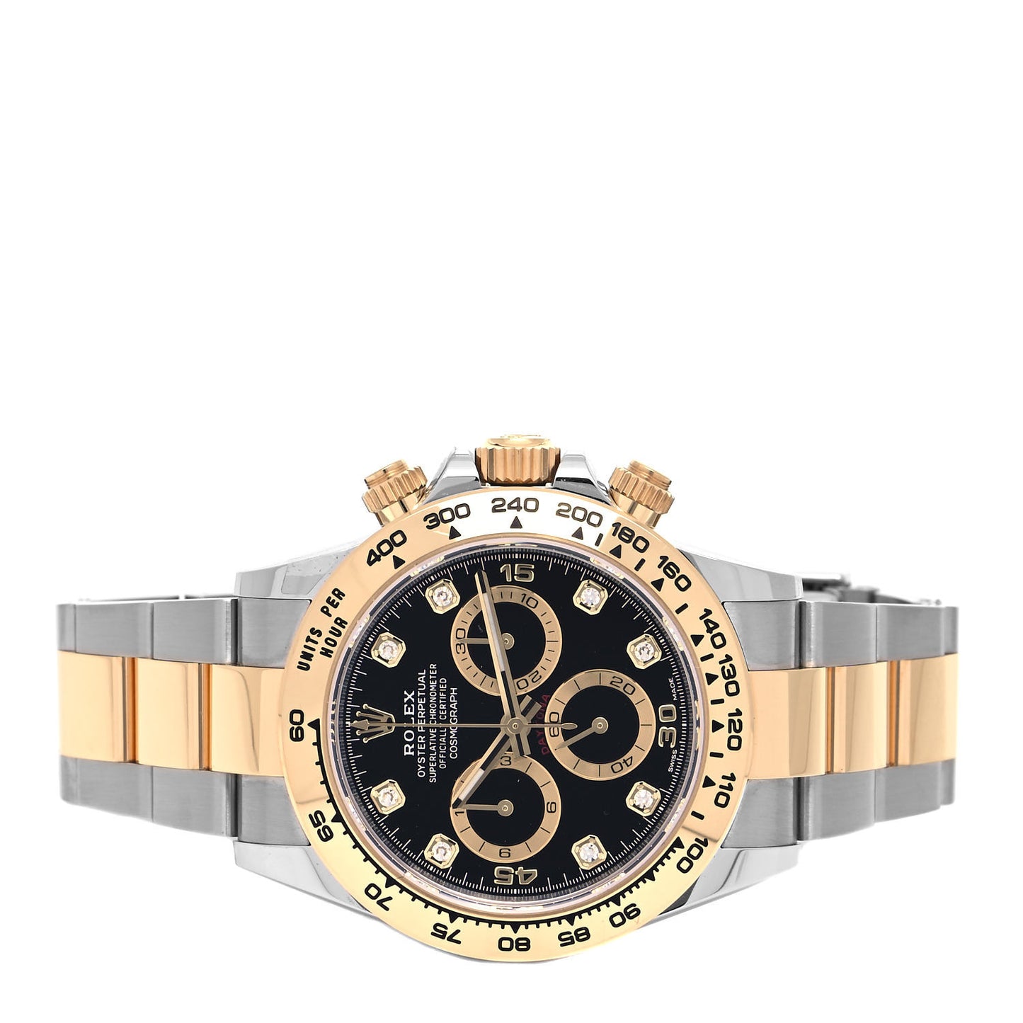 Stainless Steel 18K Yellow Gold Diamond 40mm Oyster Perpetual Cosmograph Daytona Watch Black 116503