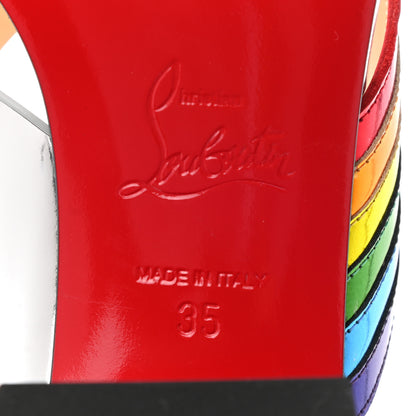 Christian Louboutin Metallic Calfskin Rainbow Arkenmule 55 Slide Sandals 35 Silver Multicolor 6 of 8