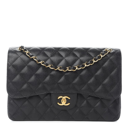 Chanel Caviar Quilted Jumbo Double Flap Black 1 of 10