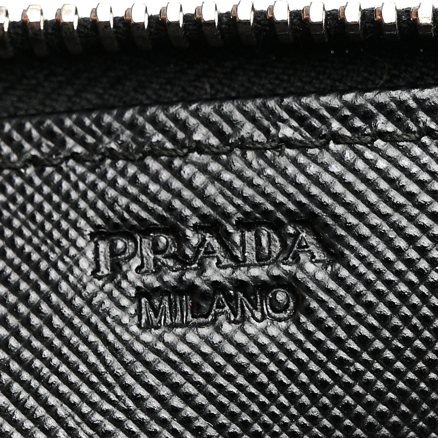 Saffiano Triangle Zip Around Wallet Black