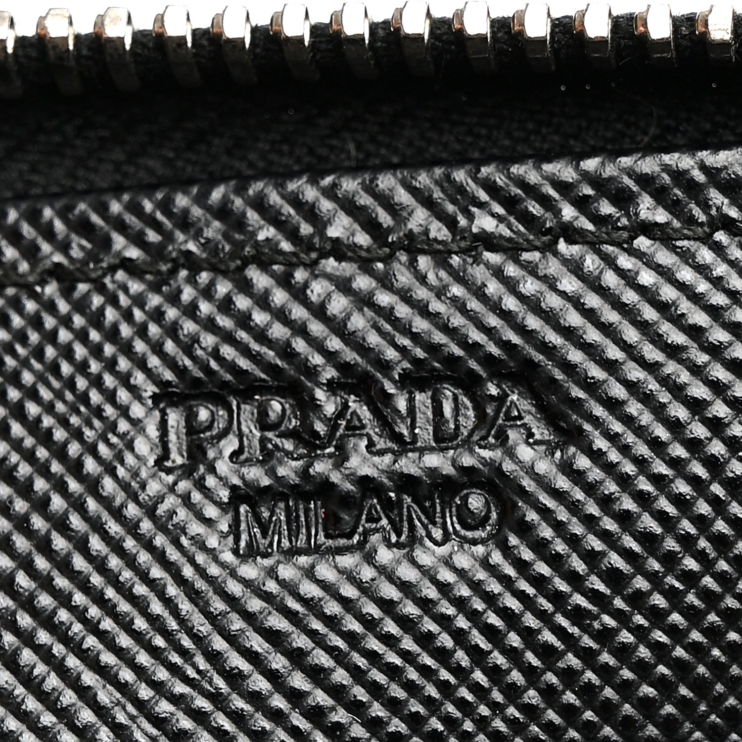 Prada Saffiano Triangle Zip Around Wallet Black 6 of 6