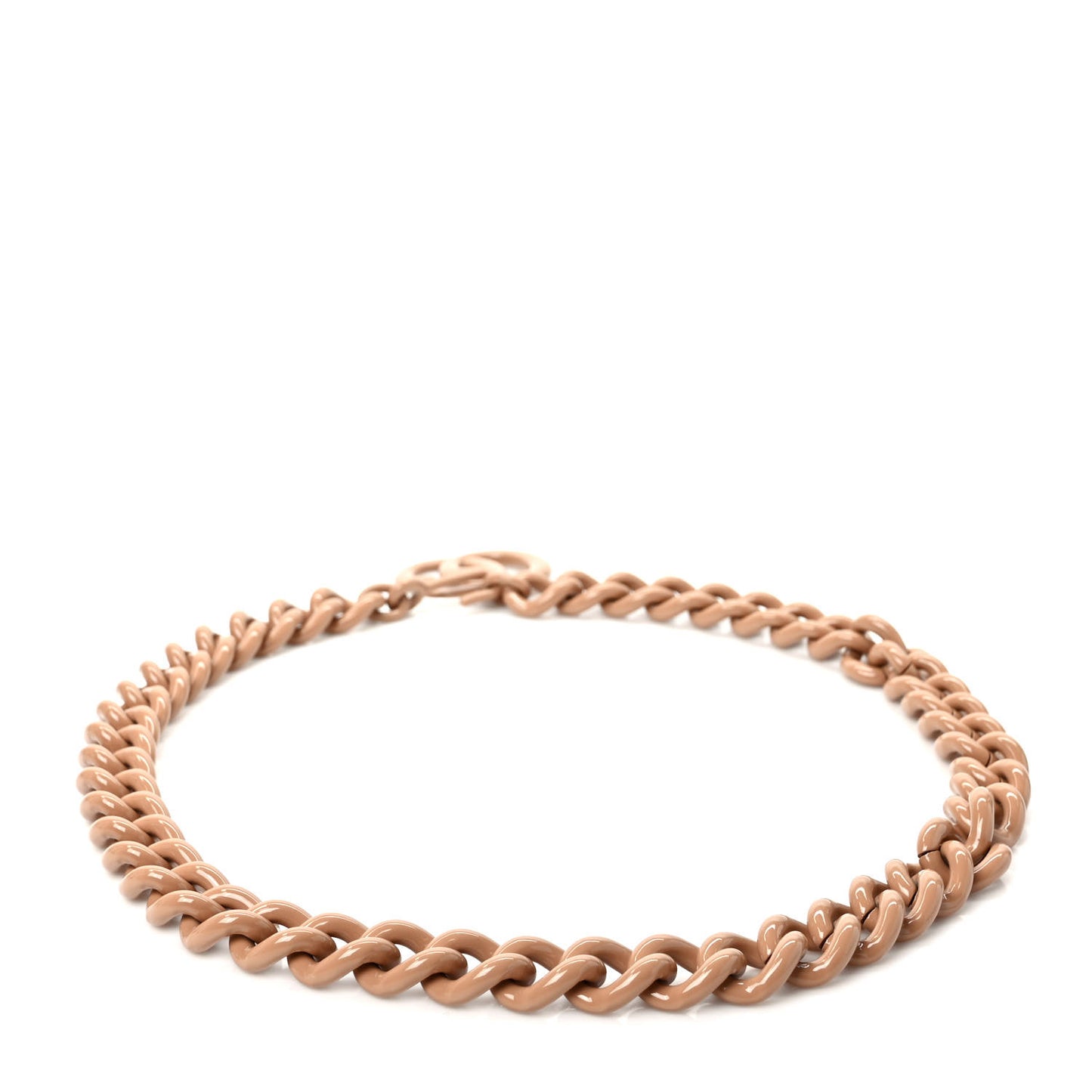 Varnished Metal GG Marmont Chain Belt Beige