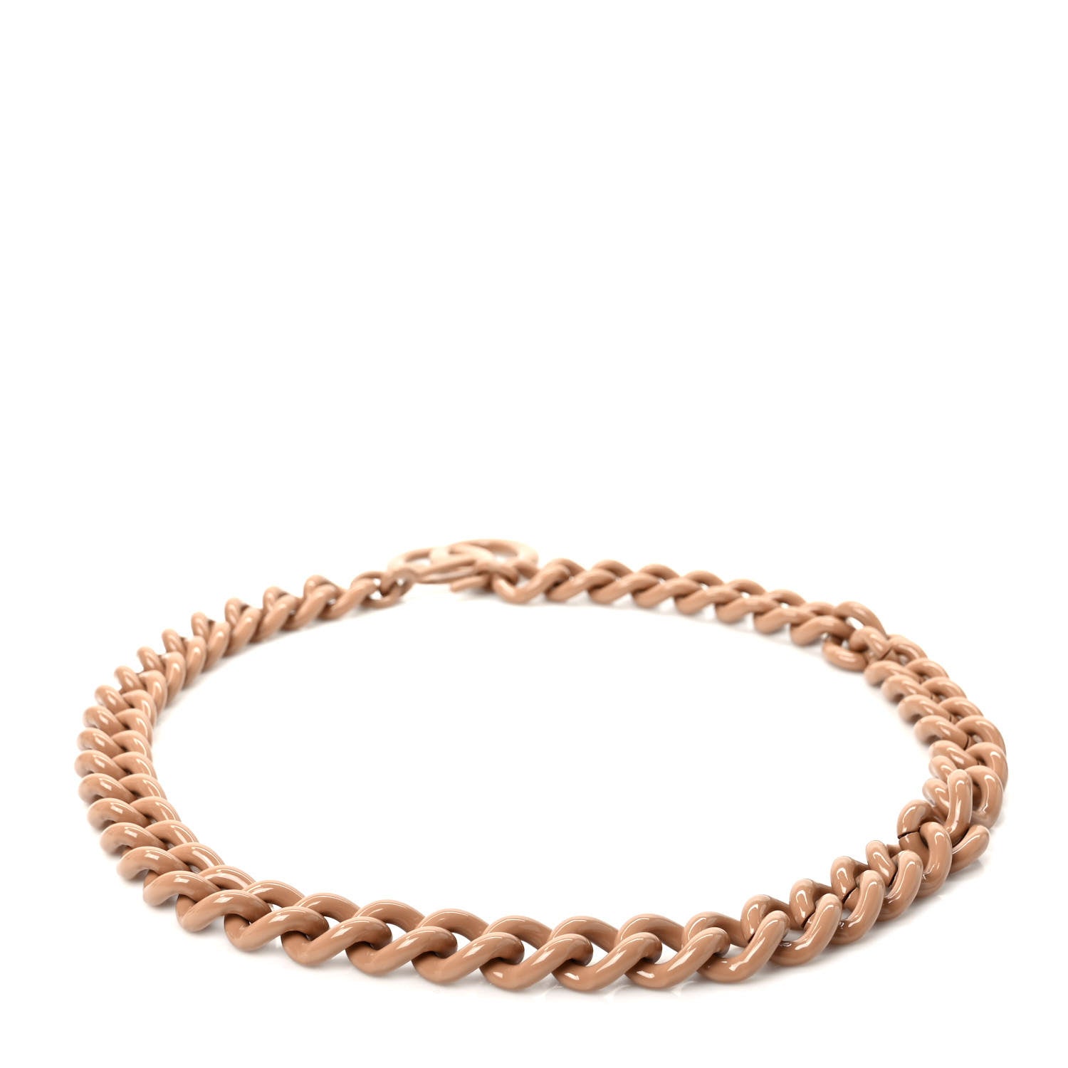 Gucci Varnished Metal GG Marmont Chain Belt Beige 2 of 4