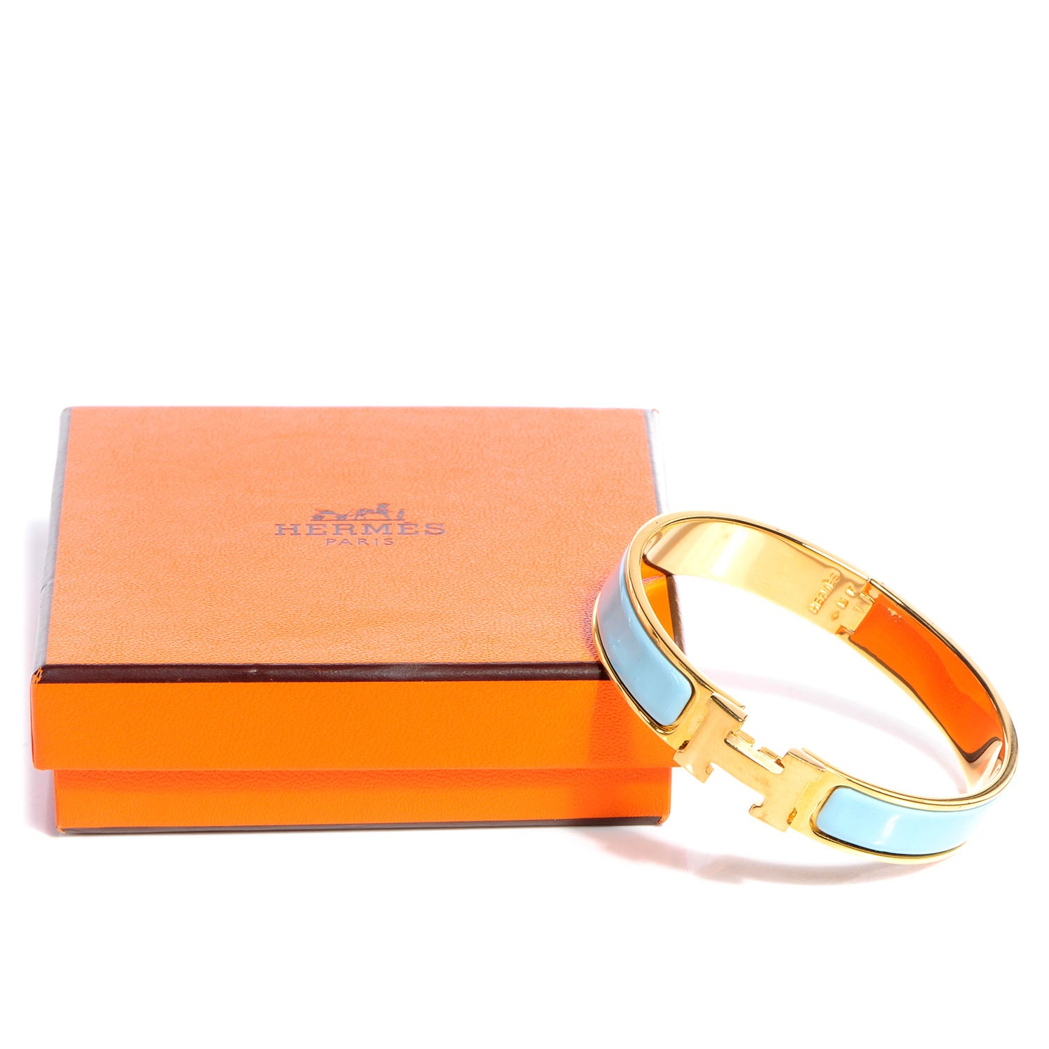 Hermes Narrow Enamel Clic Clac H Bracelet PM Marine 4 of 4