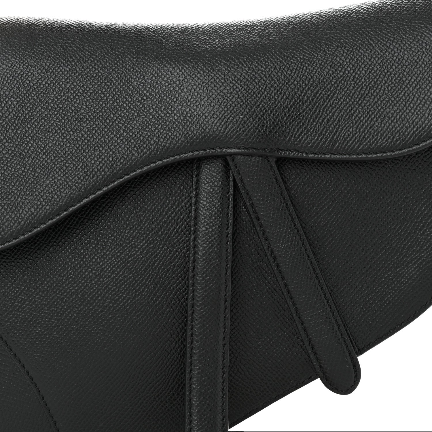 Christian Dior Grained Calfskin Saddle Bag Black 8 of 10