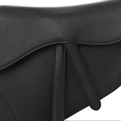 Christian Dior Grained Calfskin Saddle Bag Black 8 of 10