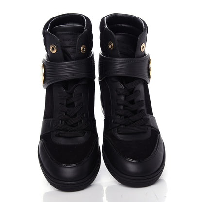 Louis Vuitton Epi Suede Postmark Wedge Sneakers 38 Black 5 of 10