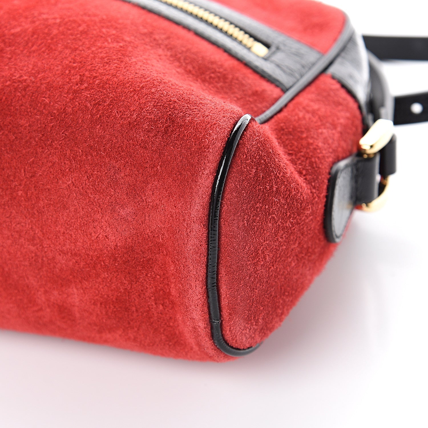 Gucci Suede Patent Web Small Ophidia Shoulder Bag Hibiscus Red Black 8 of 8