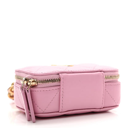 Chanel Lambskin Quilted Mini Lacquered Chain Clutch Pink 4 of 12