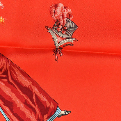 Hermes Silk Paris Modiste Scarf 90 Geranium Multicolor 4 of 5