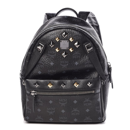 MCM Visetos Studded Small Dual Stark Backpack Black 1 of 12
