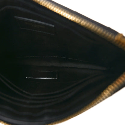 Saint Laurent Calfskin Matelasse Chevron Monogram A5 Wristlet Black 5 of 10