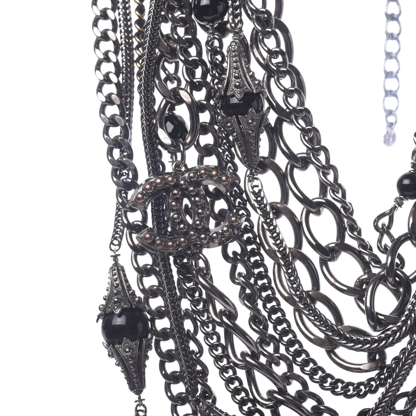 Ruthenium CC Multistrand Necklace Black